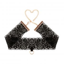 Кружевные наручники и воротник Rosy Gold - Lace Cuffs and Collar - Black - 3