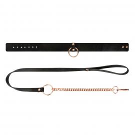 Нашийник з повідцем Rosy Gold - Collar with Leash - Black - 4
