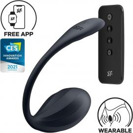 Віброяйце Satisfyer Ribbed Petal Connect App Black - 1