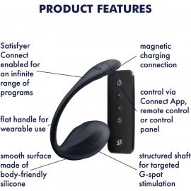 Віброяйце Satisfyer Ribbed Petal Connect App Black - 6