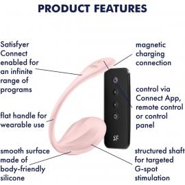 Виброяйцо Satisfyer Ribbed Petal Connect App Rose - 3