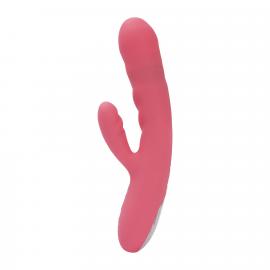 Вібратор-кролик Svakom Avery Strawberry Pink з стволом, що рухається, рух вперед-назад - 1