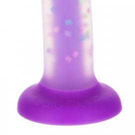 Фалоімітатор, що світиться в темряві ADDICTION Rave 8 Glow in the Dark Dildo Purple Confetti - 3