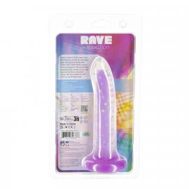 Фалоімітатор, що світиться в темряві ADDICTION Rave 8 Glow in the Dark Dildo Purple Confetti - 9