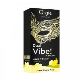 Рідкий вібратор Orgie Dual Vibe! Lemon Gin And Tonic Kissable Liquid Vibrator, 15 мл - 4