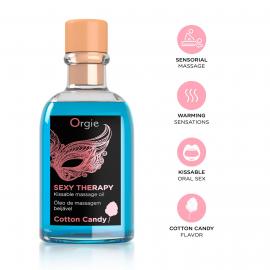 Набір для масажу Orgie – Sexy Therapy Cotton Candy (100 мл), їстівне розігріваюче масло + пір'їнка - 2