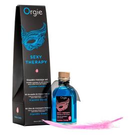 Набір для масажу Orgie – Sexy Therapy Cotton Candy (100 мл), їстівне розігріваюче масло + пір'їнка - 1