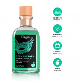 Набір для масажу Orgie – Sexy Therapy Apple (100 мл), їстівне розігріваюче масло + пір'їнка - 3
