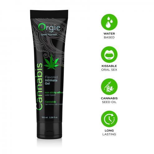 Лубрикант на водной основе Orgie Lube Tube Cannabis, 100 мл, с маслом семян конопли