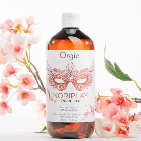 Гель для NURU-массажа Orgie – Noriplay Energizer (500 мл), экстракт гинкго билоба, защитная простыня