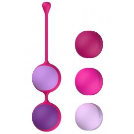 Вагінальні кульки Liebe Kewos — Cerise/Candy Violet, 5 кульок у комплекті - 5