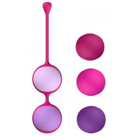 Вагінальні кульки Liebe Kewos — Cerise/Candy Violet, 5 кульок у комплекті - 2