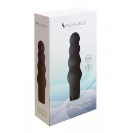 Вибратор S Pleasures Bullets Obsidian, черный, в виде ряда шариков - 3