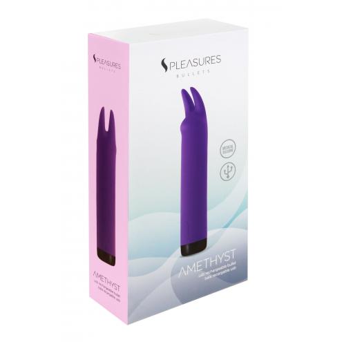 Вибратор S Pleasures Bullets Amethyst, с двумя отростками