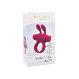 Ерекційне віброкільце S Pleasures Premium Rabbit Ring, рожеве, зі знімною віброкулею та вушками - 2