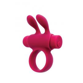Эрекционное виброкольцо S Pleasures Premium Rabbit Ring, розовое, со съемной вибропулей и ушками - 1