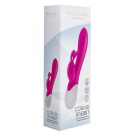 Вібратор-кролик S Pleasures Premium Corabi Rabbit, рожевий, вушка для клітора - 3