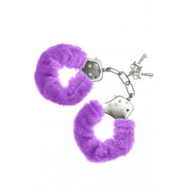Наручники S Pleasures Furry Cuffs Purple з пухнастим оздобленням, 2 ключі в комплекті - 1