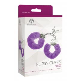 Наручники S Pleasures Furry Cuffs Purple з пухнастим оздобленням, 2 ключі в комплекті - 2
