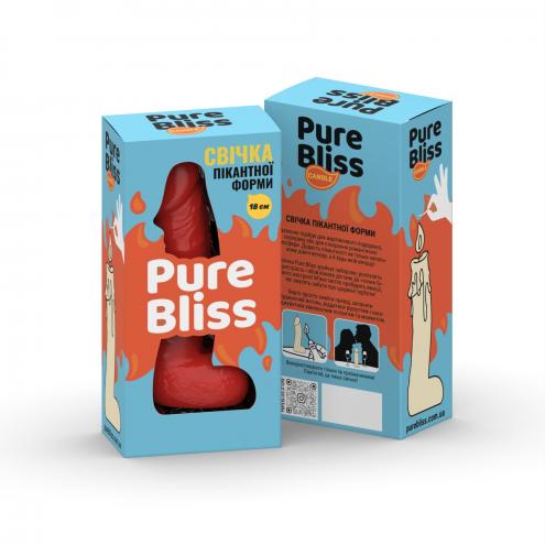 Свеча в виде члена Pure Bliss MINI Red 18 см