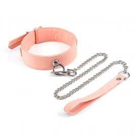 Нашийник з повідцем Liebe Seele Dark Candy Pink Collar with Leash - 1