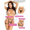 Комплект із перлами Leg Avenue Faux Pearl Halter Harness L