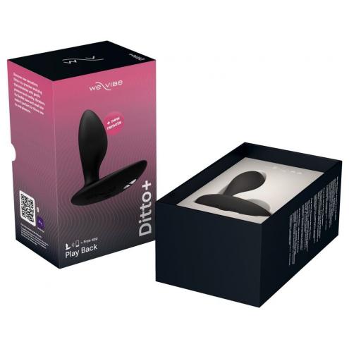 Анальная смарт-вибропробка We-Vibe Ditto+ Satin Black с пультом ДУ