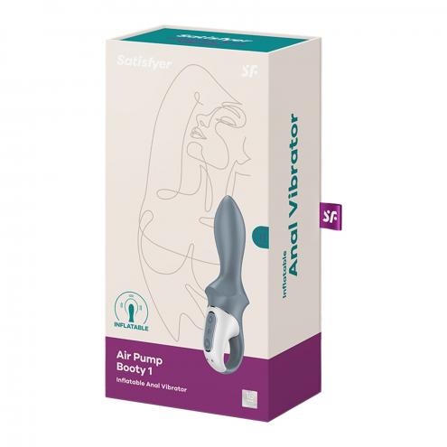 Анальний надувний вібратор Satisfyer Air Pump Booty 1, гнучкий ствол
