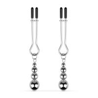 Затискачі для сосків Bedroom Fantasies: Nipple Clamps with Beaded Chain - Silver