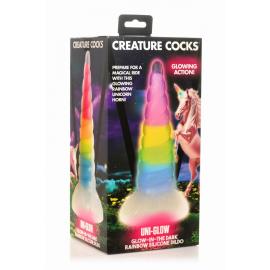 Фентезійний фалоімітатор Creature Cocks Luminescent Rainbow Silicone Dildo - 4