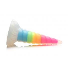 Фентезійний фалоімітатор Creature Cocks Luminescent Rainbow Silicone Dildo - 3