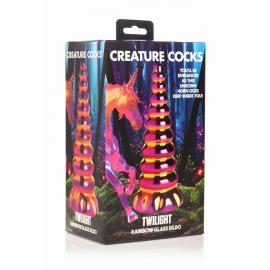 Фентезійний фалоімітатор Creature Cocks Twilight Rainbow Glass Dildo - 2