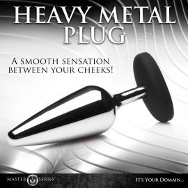 Анальна пробка Master Series Butt Slut Metal Silicone Butt Plug - Silver - 4
