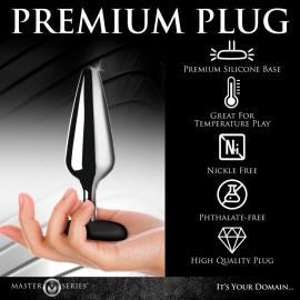 Анальна пробка Master Series Butt Slut Metal Silicone Butt Plug - Silver - 2