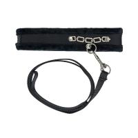Ошейник с поводком Punishment - Crystal Collar Leash – Black