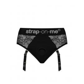 Мереживні труси для страпону з підв'язками для панчох Strap-On-Me DIVA HARNESS - XS - 10