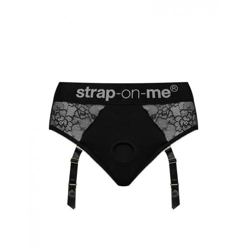 Мереживні труси для страпону з підв'язками для панчох Strap-On-Me DIVA HARNESS - XS