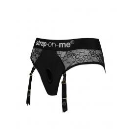 Мереживні труси для страпону з підв'язками для панчох Strap-On-Me DIVA HARNESS - XS - 2