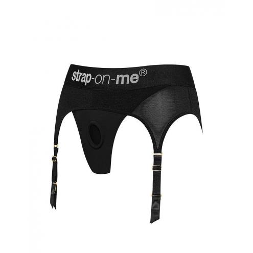 Труси для страпону з підв'язками для панчох Strap-On-Me REBEL HARNESS - XS