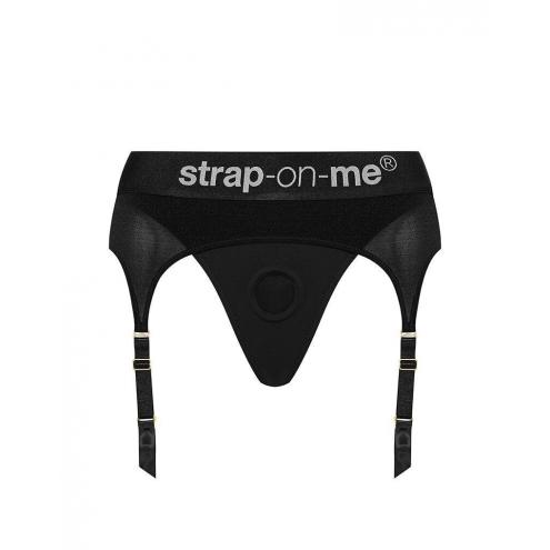 Труси для страпону з підв'язками для панчох Strap-On-Me REBEL HARNESS - XS