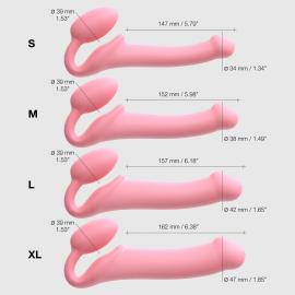 Безремінний страпон Strap-On-Me Rose XL, повністю регульований, діаметр 4,5 см - 5