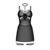 Бебі-дол Obsessive Arrowel Black chemise S/M, з декоративним чокером та гартерами