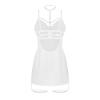 Бебі-дол Obsessive Arrowel White chemise S/M, з декоративним чокером та гартерами