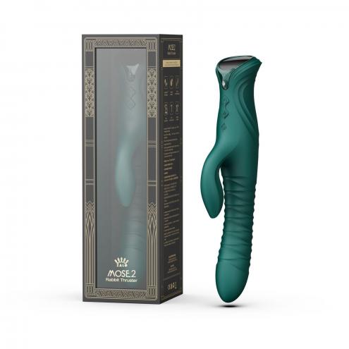 Пульсатор-кролик з вібрацією Zalo Mose 2 Turquoise Green