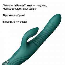 Пульсатор-кролик з вібрацією Zalo Mose 2 Turquoise Green - 4