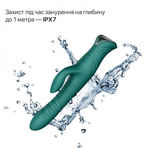 Пульсатор-кролик з вібрацією Zalo Mose 2 Turquoise Green