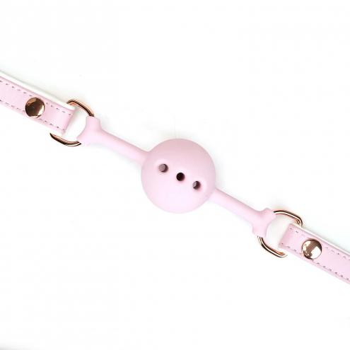 Кляп Liebe Seele White Pink Fairy Goat Leather Ball Gag