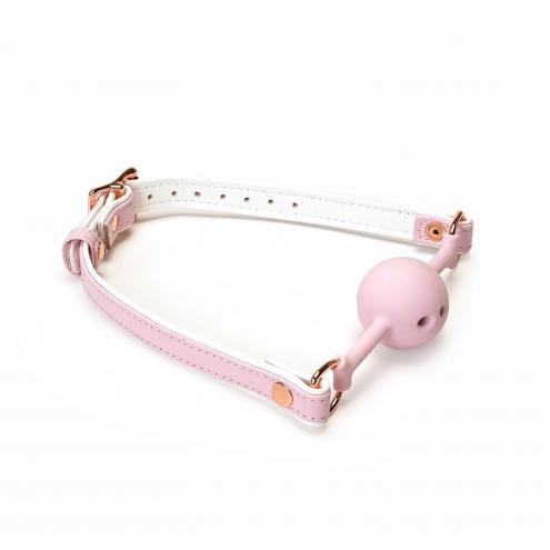 Кляп Liebe Seele White Pink Fairy Goat Leather Ball Gag