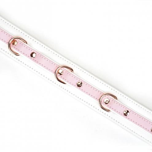 Нашийник з повідцем Liebe Seele White Pink Fairy Goat Leather Collar