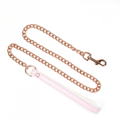 Нашийник з повідцем Liebe Seele White Pink Fairy Goat Leather Collar